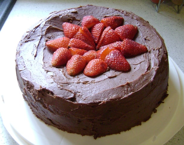 Chocolate Fudge cake with Strawberry cream | Paleo with cream