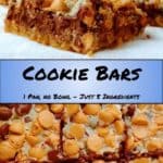 cookie bars, baked and in a pan, and cut in rows - pin for pinterest