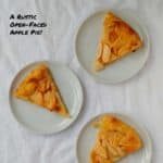 slices of apple galette, on plates - pin for pinterest