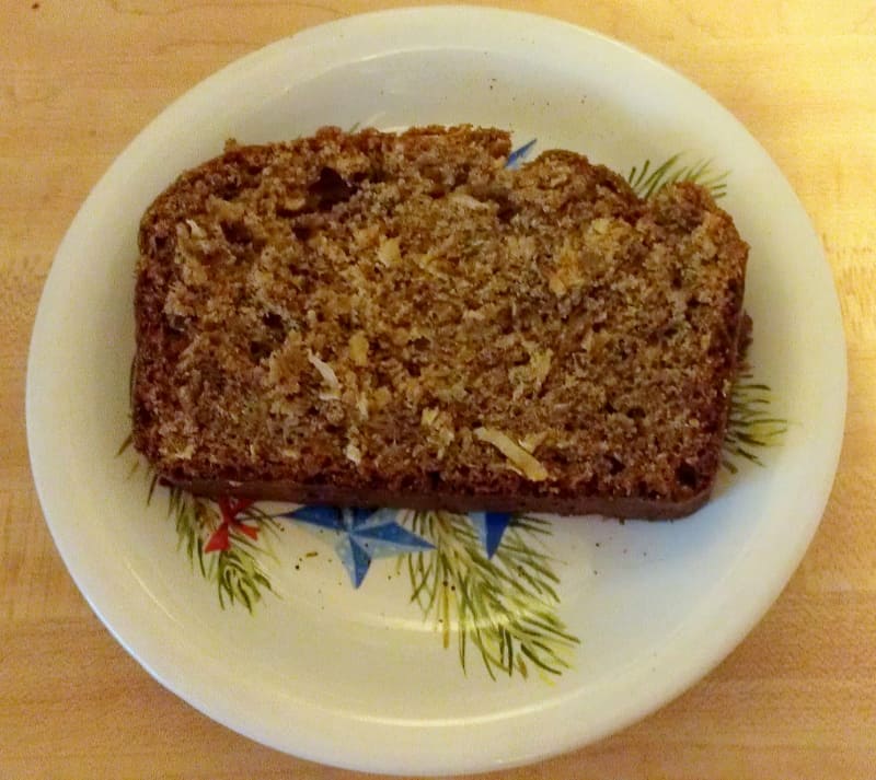 gluten-free banana bread with coconut and flax