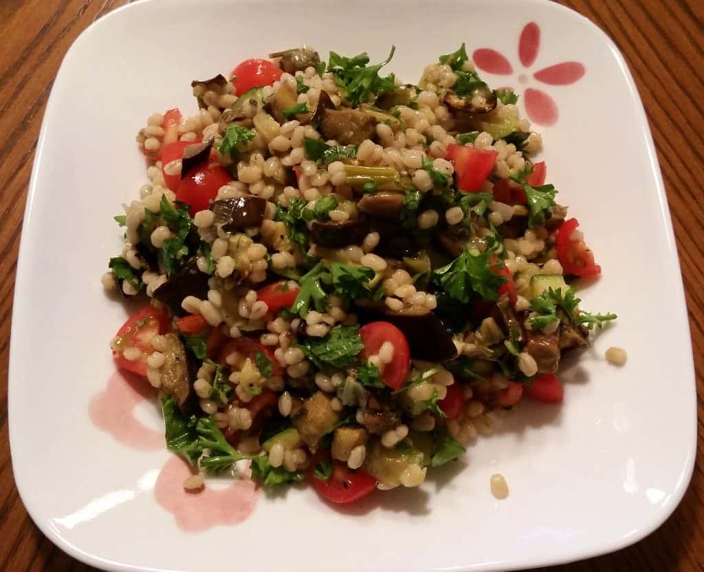 eggplant and barley salad