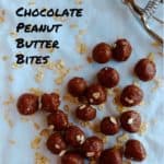 chocolate peanut butter bites, sprinkled with oats - pin for Pinterest