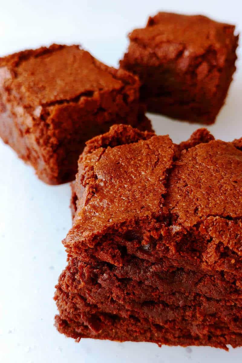 Alton Brown's Plain Ole' Brownies, lined up 
