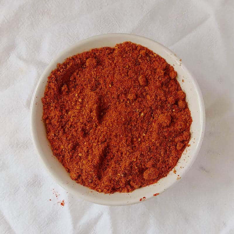 ground barbecue spice rub, in a bowl