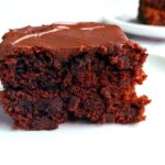 chocolate zucchini cake, on a plate