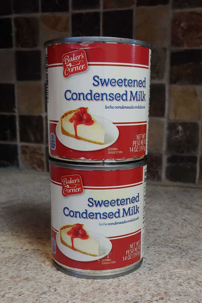cans of sweetened condensed milk