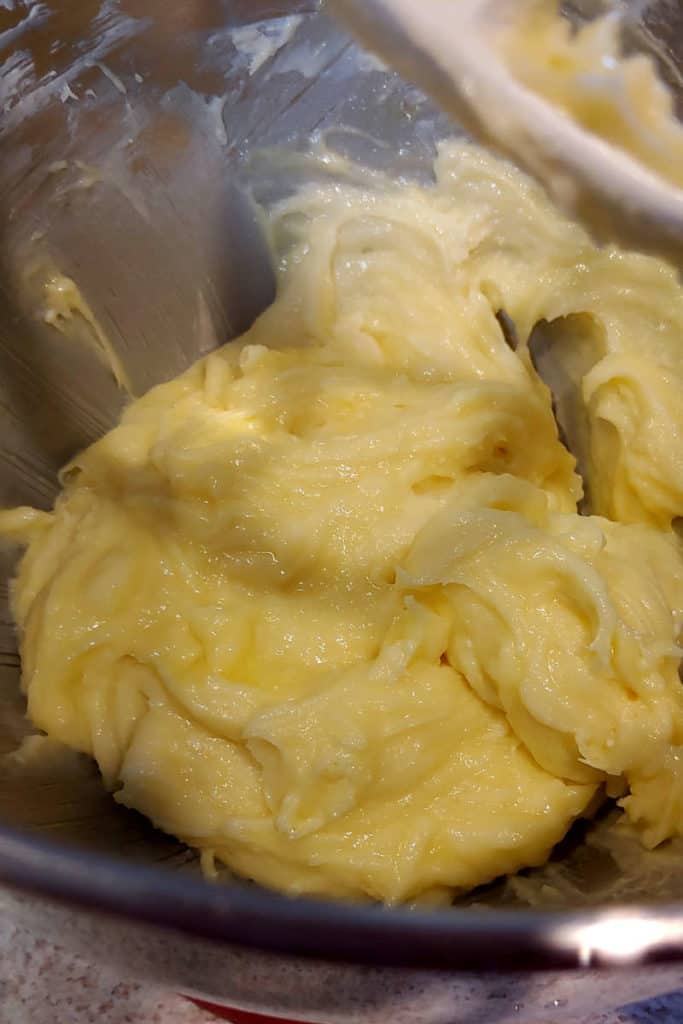 egg mixed in to gooey butter cookie batter