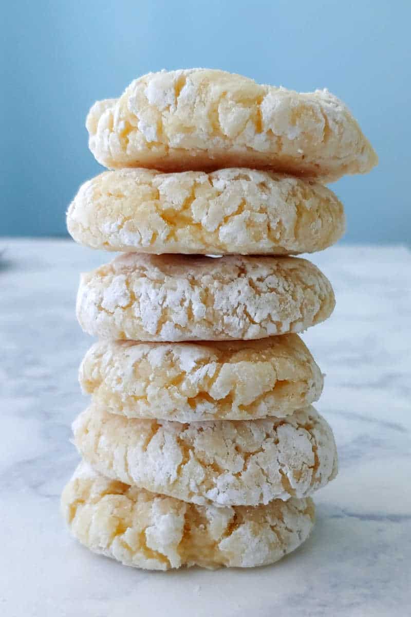 a stack of gooey butter cookies