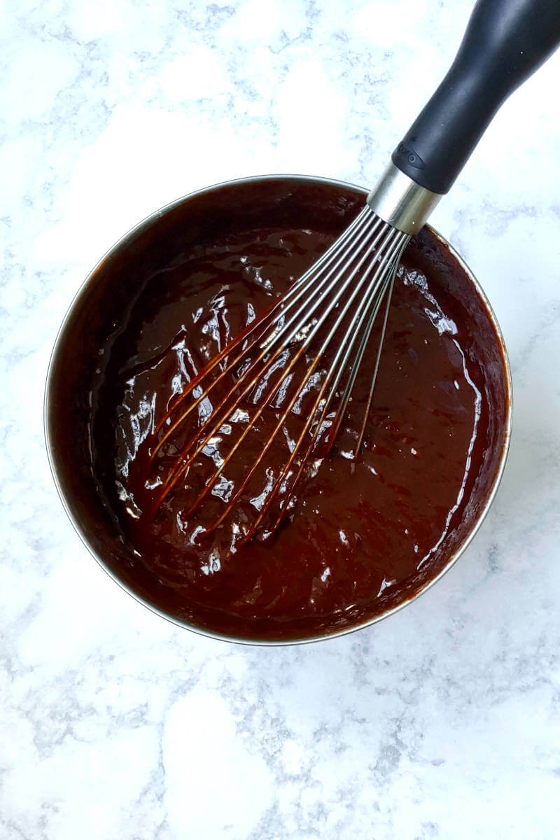 truffle cake batter, in a bowl