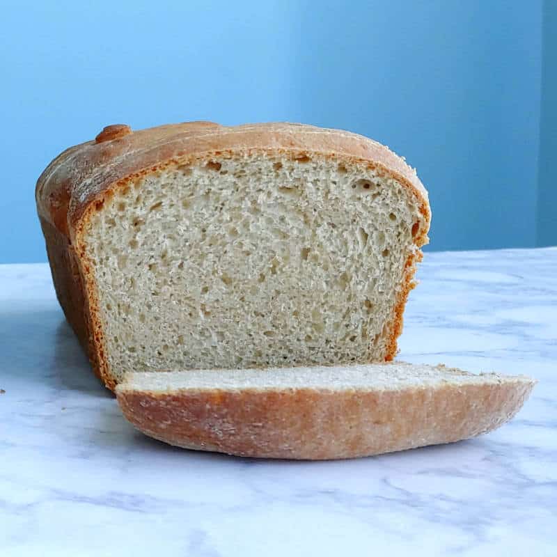 a loaf of banana sandwich bread, with slices