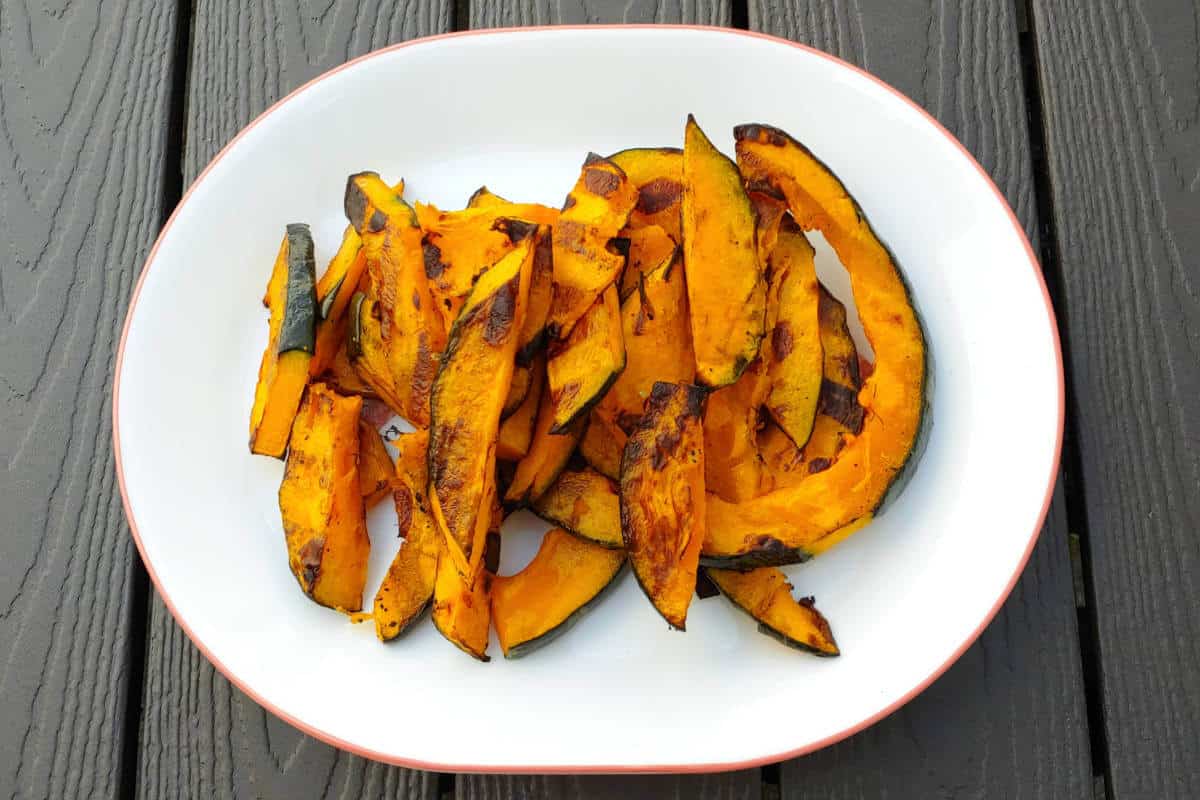 slices of grilled buttercup squash, on a plate