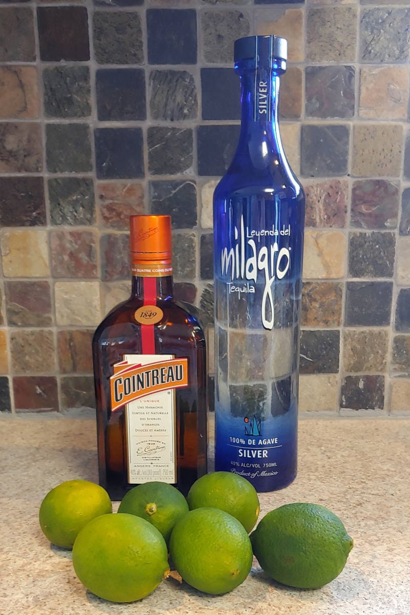 Cointreau, tequila, and limes