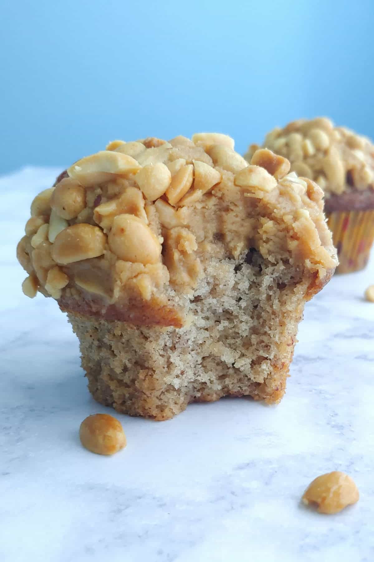 banana cupcake with a bite out of it