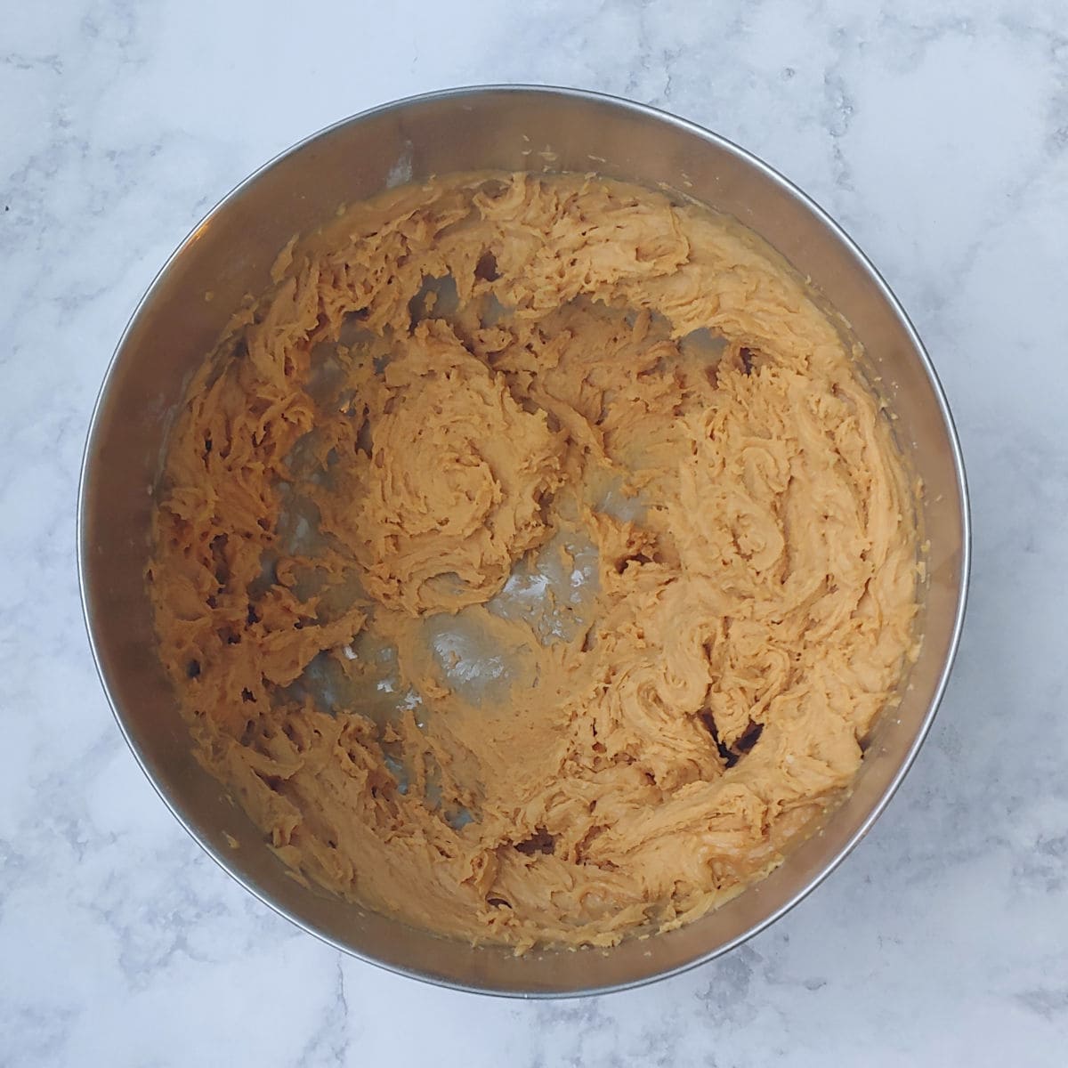 peanut butter frosting, in a bowl