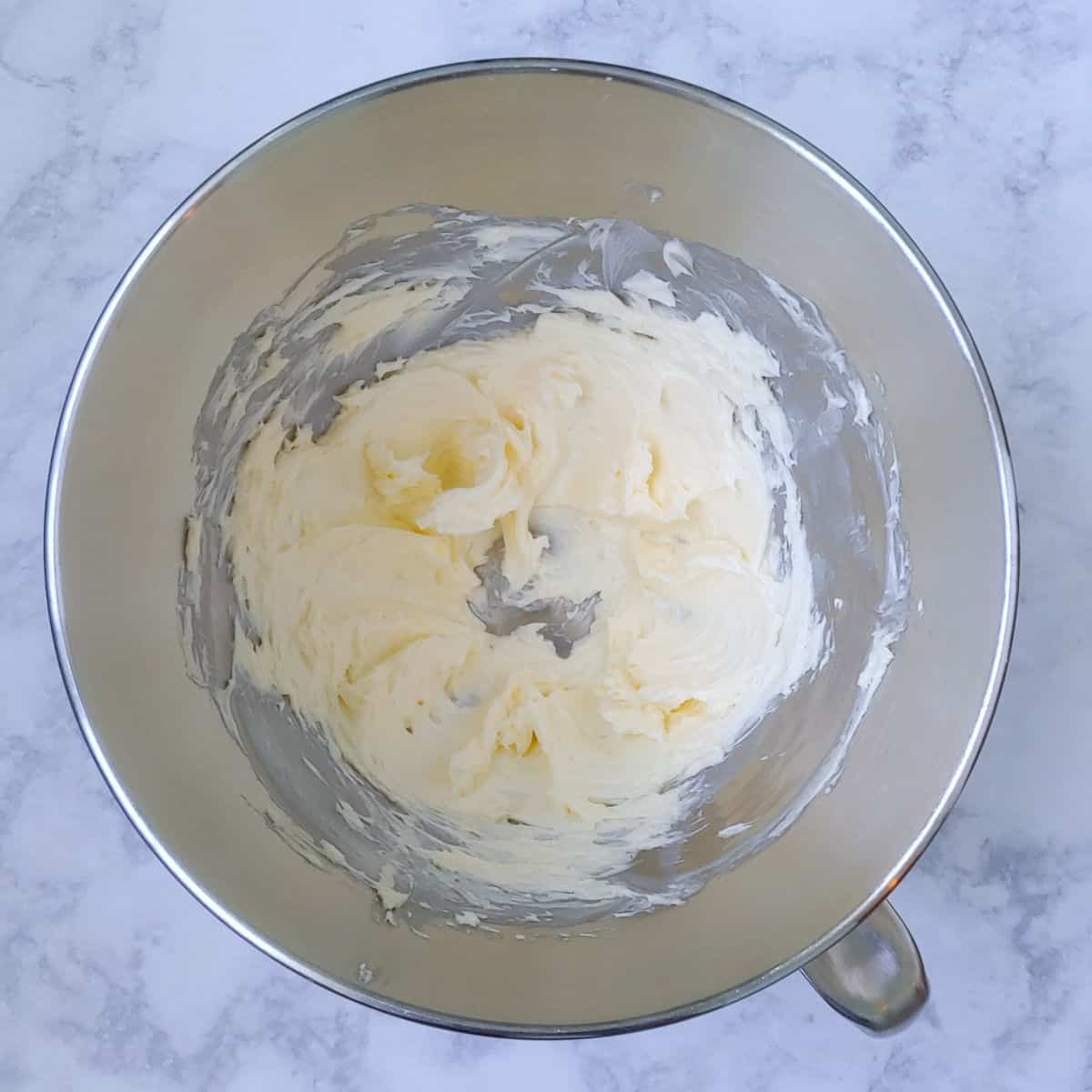 butter, creamed in a stand mixer bowl