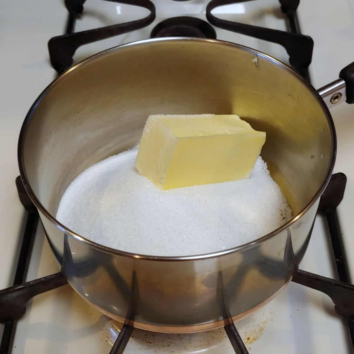 sugar and butter, before melting