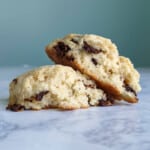 chocolate orange scones, open for texture