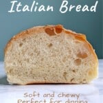 cut view of italian bread - pin for Pinterest