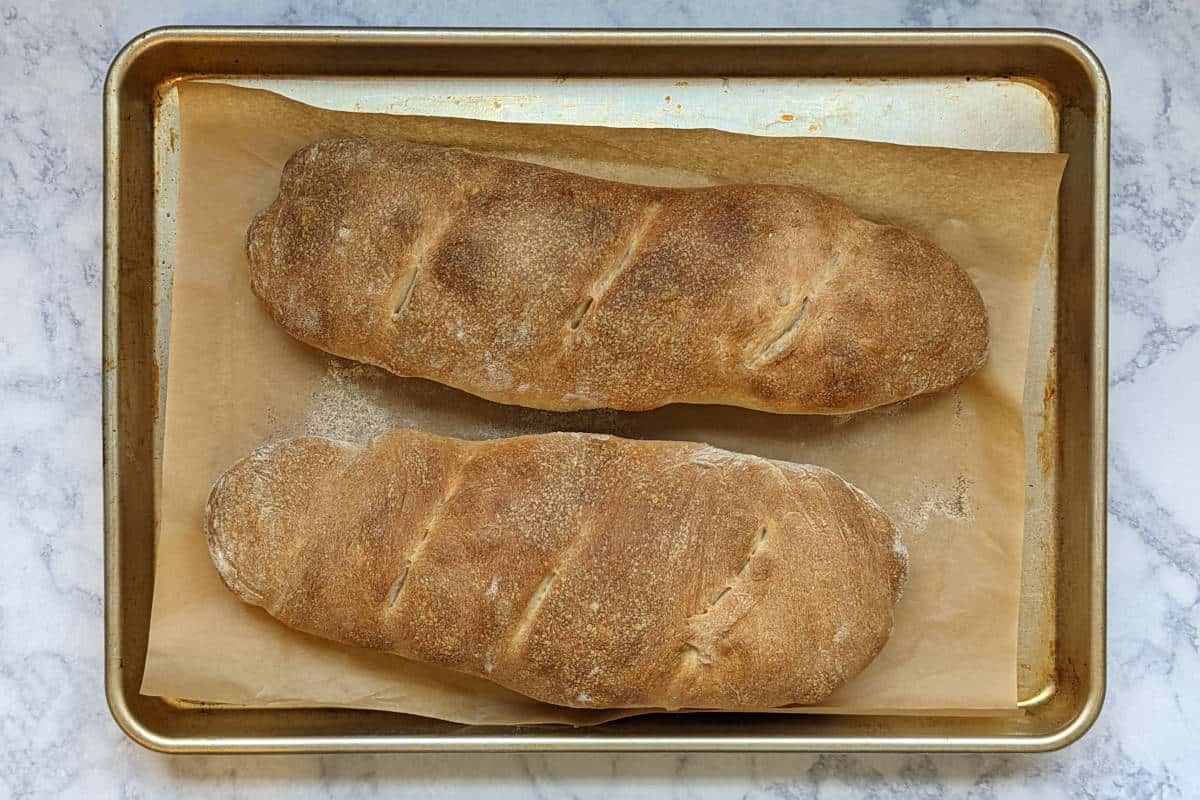 fully baked loaves of Italian bread