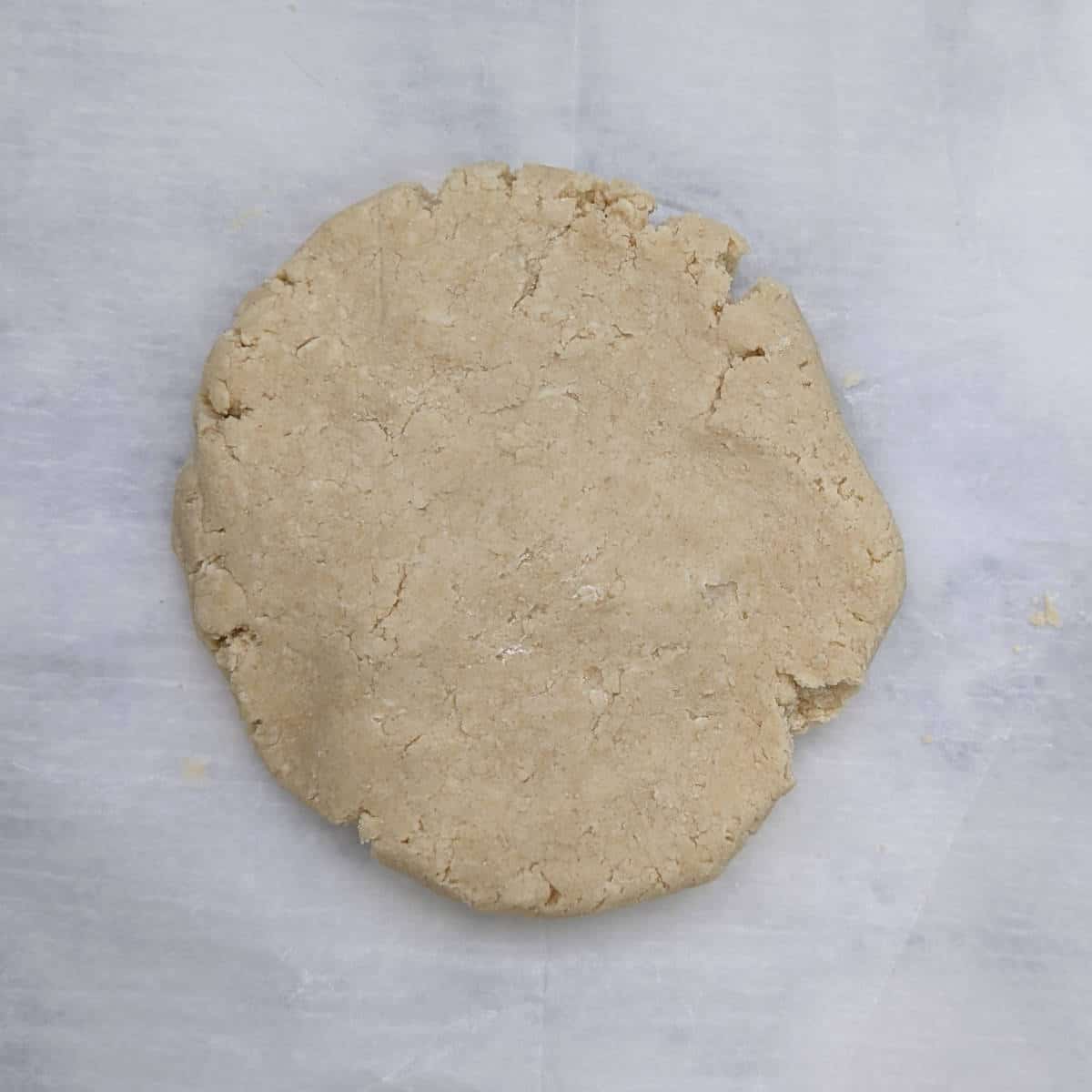 flattened disc of pie dough