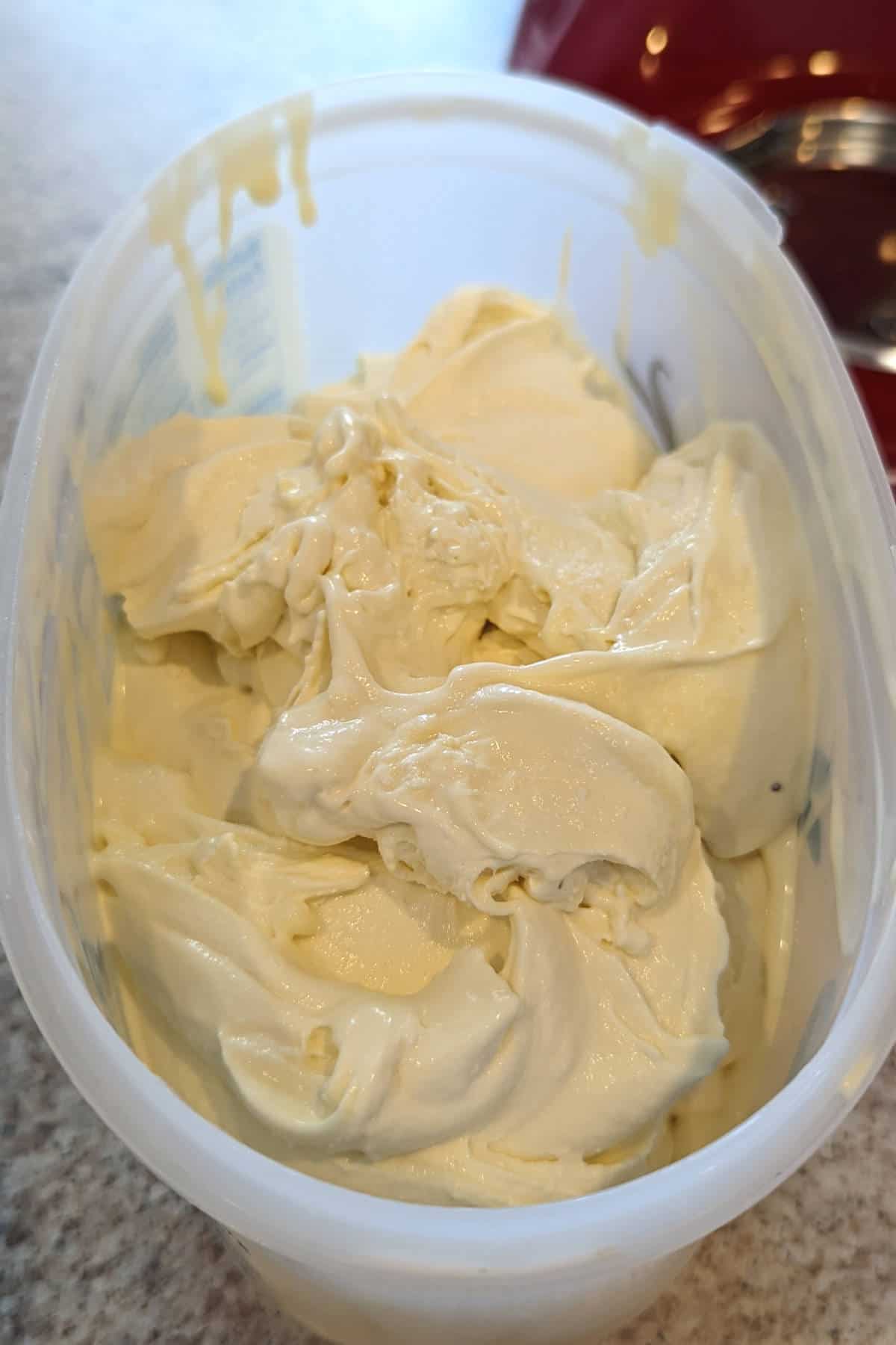 anise ice cream in the tub