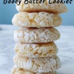 stack of gooey butter cookies, with text overlay for Pinterest