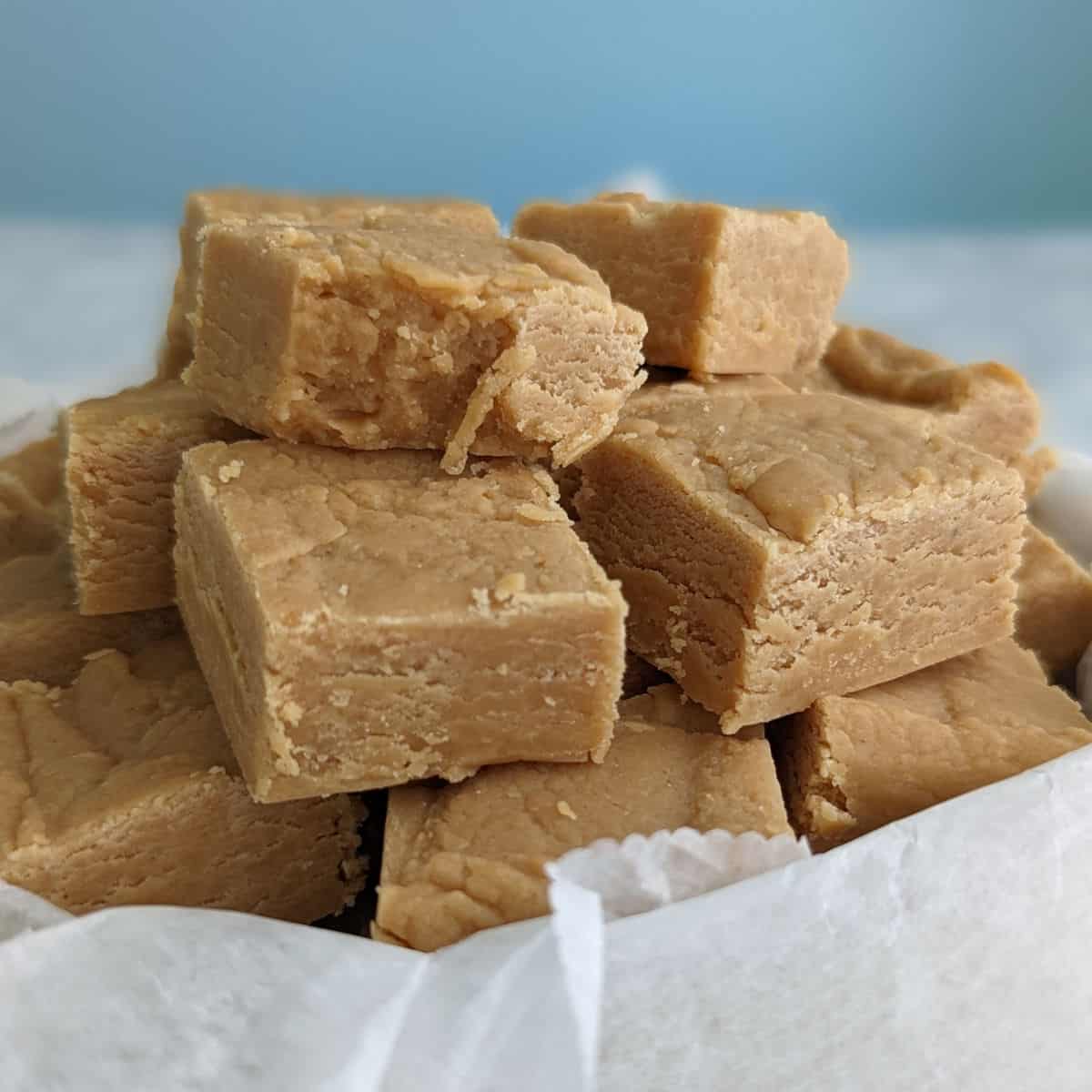 squares of peanut butter fudge - square image