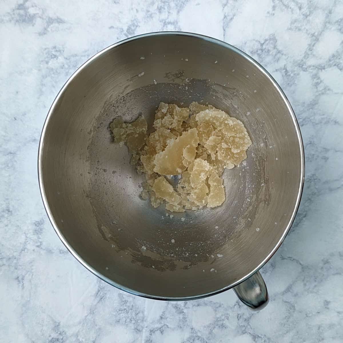 bloomed/hydrated gelatin, stirred up in a stand mixer bowl