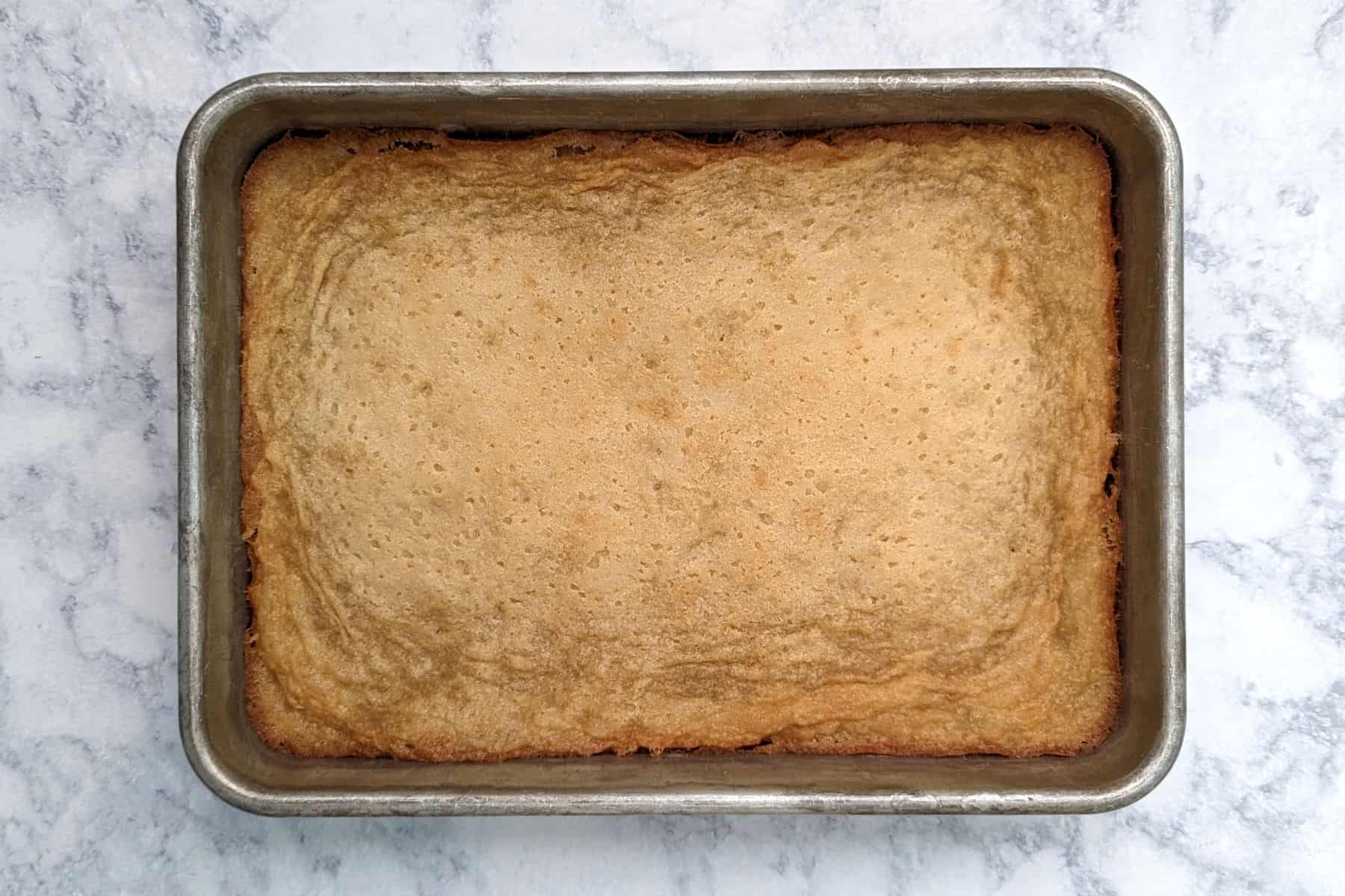 gooey butter cake, after cooling for 2 hours