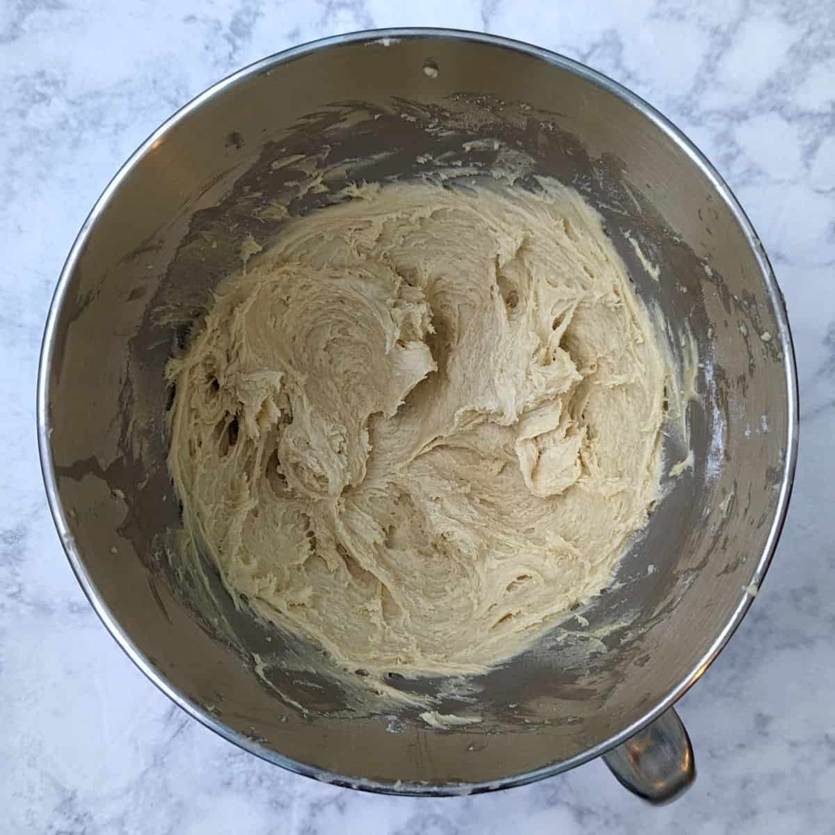 dough after 5 minutes of mixing