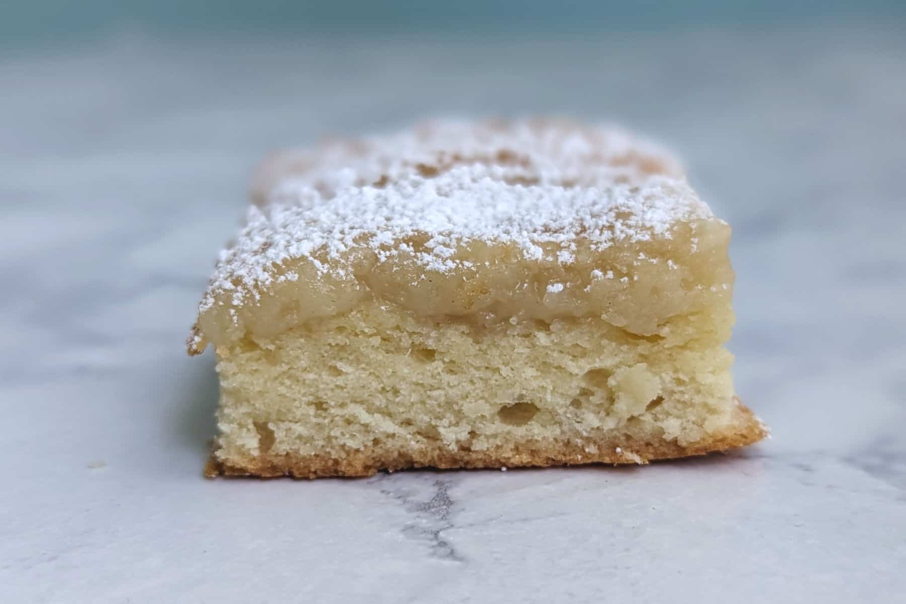 a slice of gooey butter cake