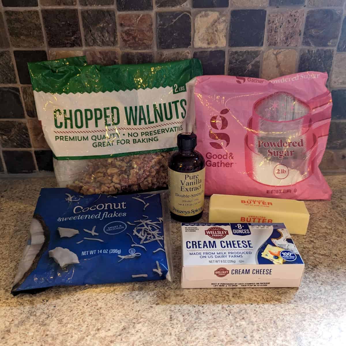 ingredients for cream cheese frosting layer