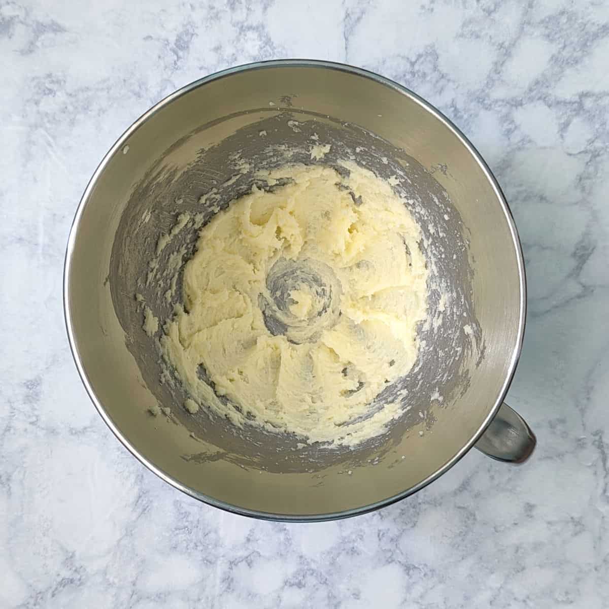 creamed butter and sugar