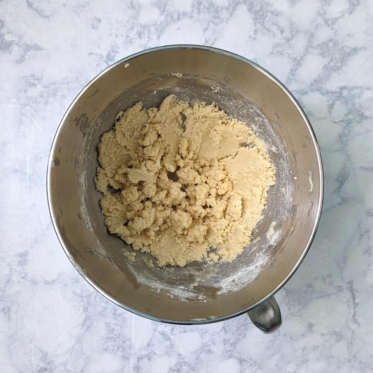 shortbread cookie dough, in bowl