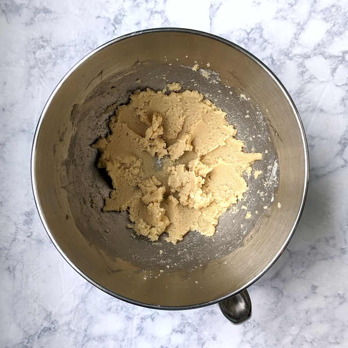 creamed butter and sugar in a stand mixer bowl