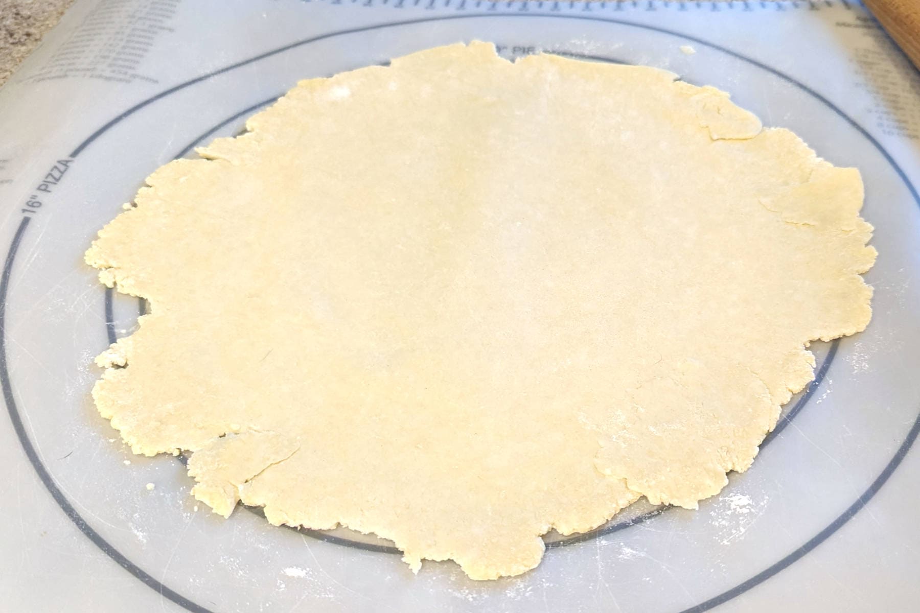 pie crust dough rolled out 1 inch wider than the pie plate