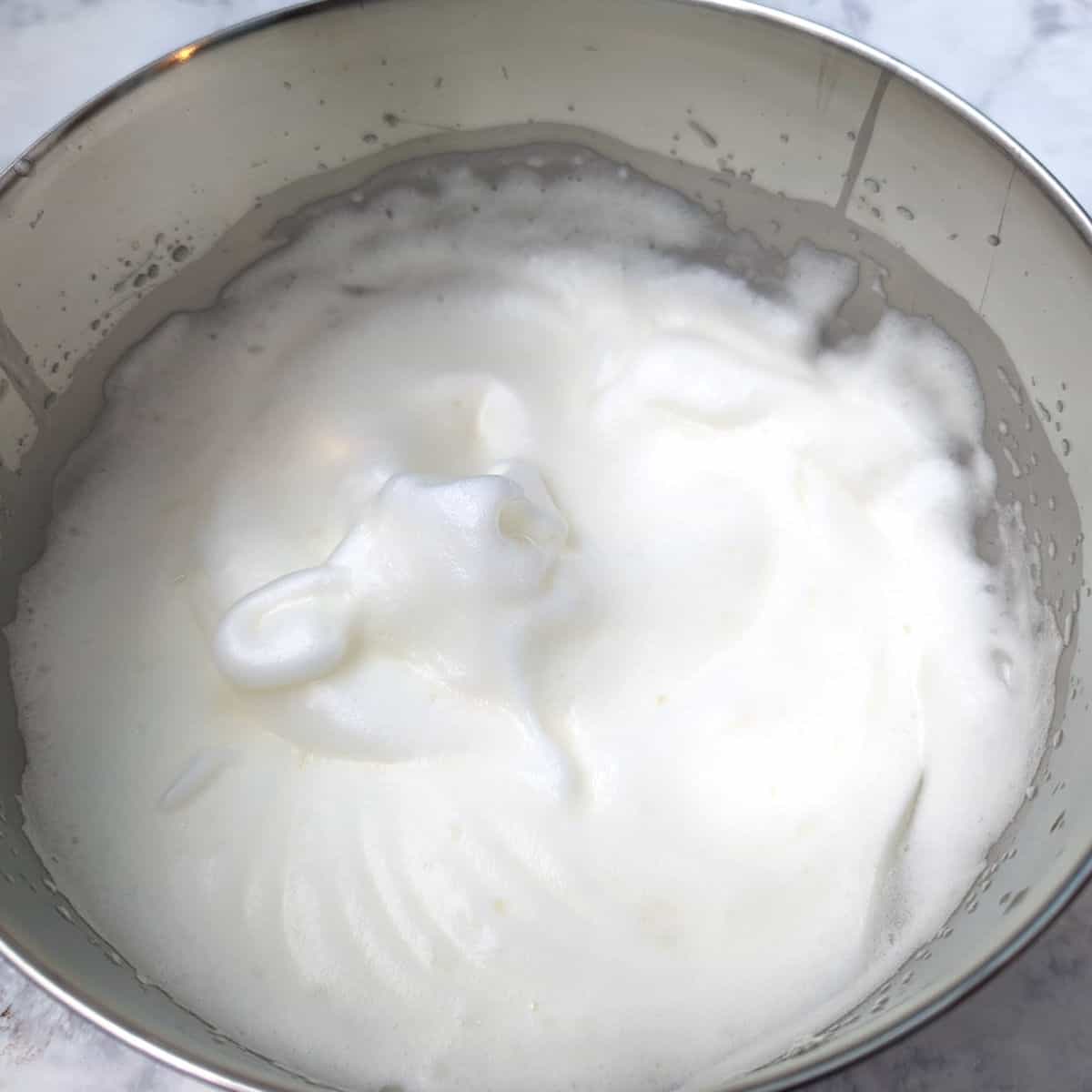 egg whites beaten into soft peaks