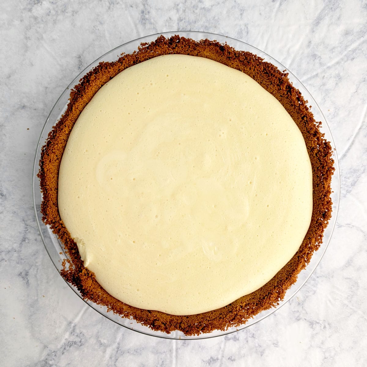 A baked key lime pie.