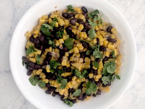 Corn and Black Beans with Mango